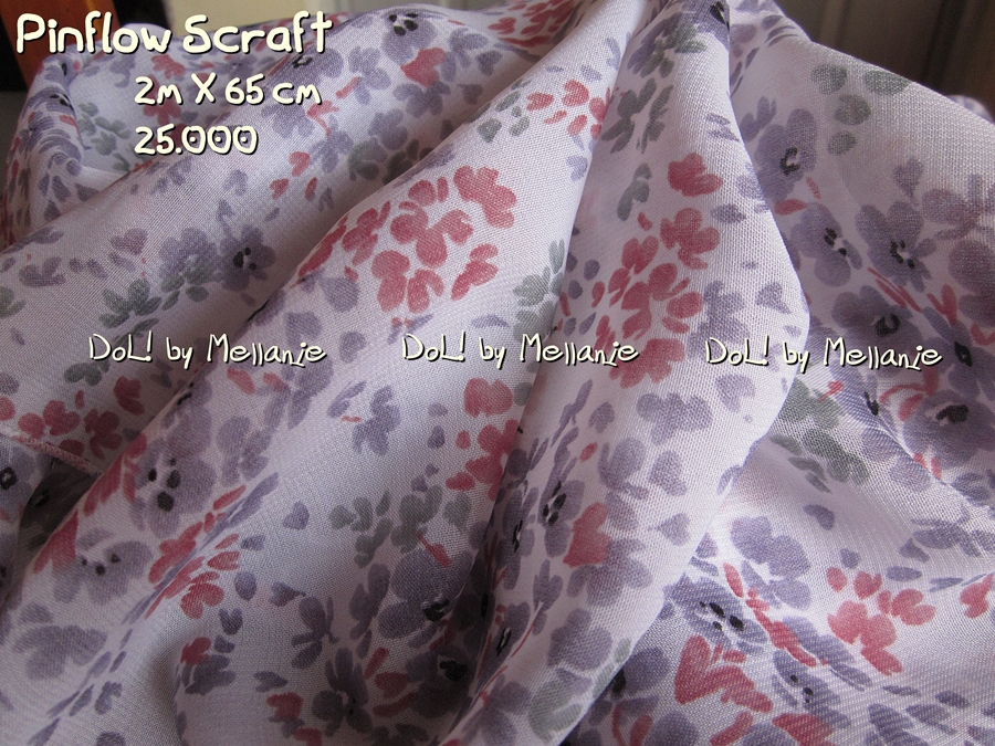 Pinflow Scraft | Pink Ungu Abu Flower | 2mx65 cm | 25.000 ONLY, BISA NEGO | Dear, oh Love! 